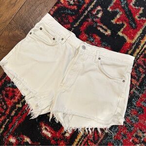 Agolde Women's White Denim Shorts
